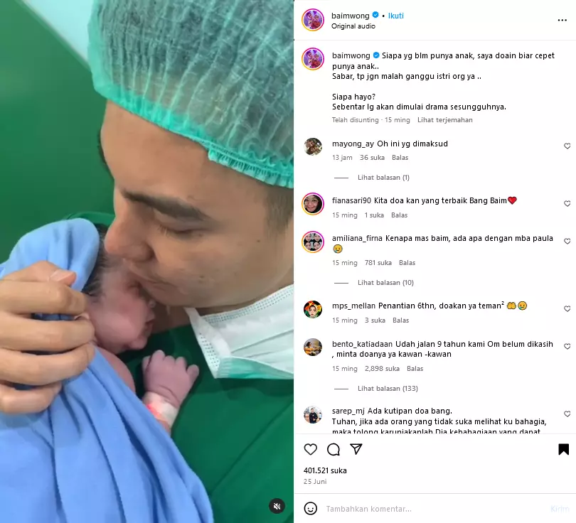 Dimas Seto ikut terseret kasus perceraian Baim Paula berbagai sumber