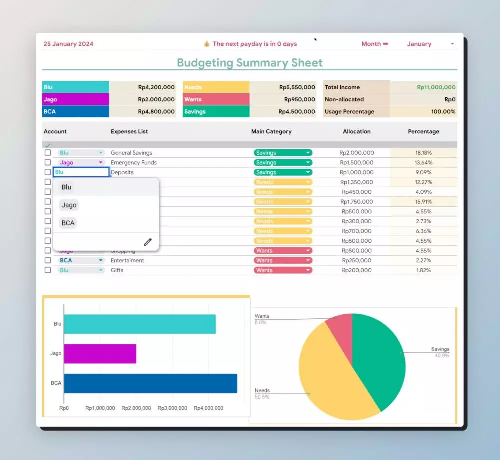 Cara membuat catatan keuangan ala Kaluna Home Sweet Loan di spreadsheet © 2024 brilio.net Cara membuat catatan keuangan ala Kaluna Home Sweet Loan di spreadsheet © 2024 brilio.net