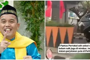 Momen Ustaz Maulana kena tilang karena nggak pakai helm saat naik ojek, aksinya bikin kocak