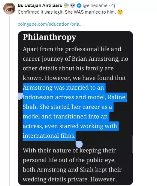 raline shah diduga menikah dengan brian amstrong © 2024 brilio.net raline shah diduga menikah dengan brian amstrong © 2024 brilio.net