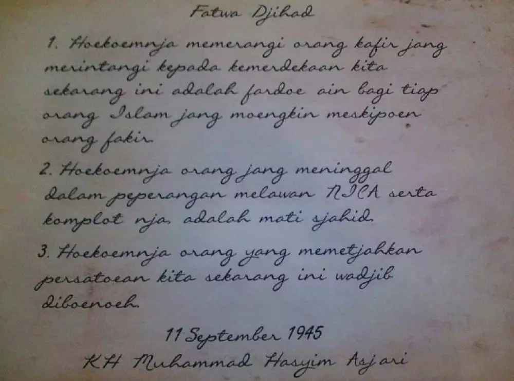 Resolusi jihad hari santri Berbagai sumber