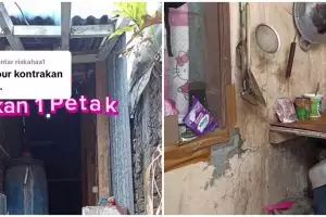Wanita ini tak malu jadikan rumah kontrakan kumuhnya buat konten TikTok, kondisi huniannya bikin miris