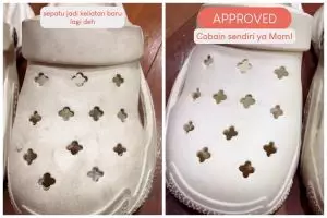 Bermodal 2 bahan dapur, ini cara bersihkan sandal karet kusam dan kumal agar putih lagi seperti baru