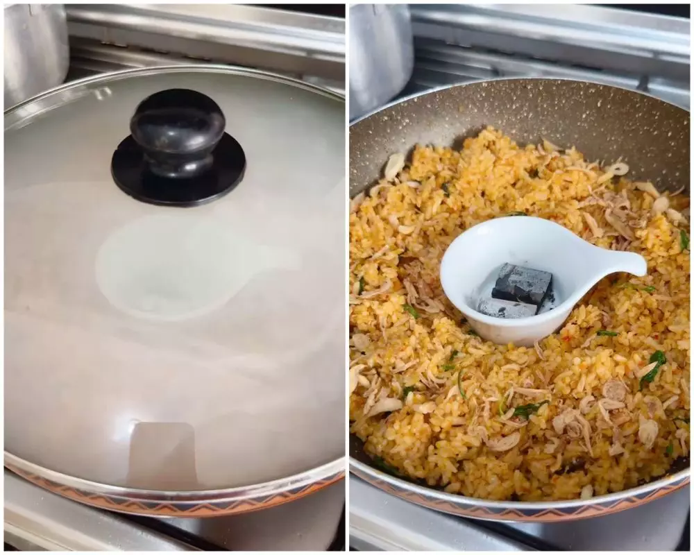 Not cooked in a special pan, this is a trick to make fried rice smell