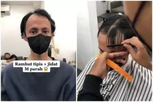 Pria rambut tipis dan botak M usai di styling ini bak pakai fake hair, penampilannya jadi auto fresh