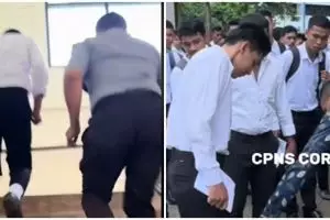 Rela mengecat sepatu hingga dilakban, momen ribetnya peserta dan panitia CPNS ini tuai perhatian