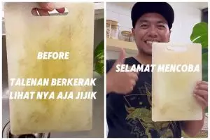 Tanpa baking soda dan cuka, trik bersihkan talenan plastik hitam agar kinclong pakai 2 bahan dapur
