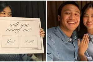 6 Potret bahagia Namira Adjani Alya Rohali dilamar kekasih saat dinner anniversary