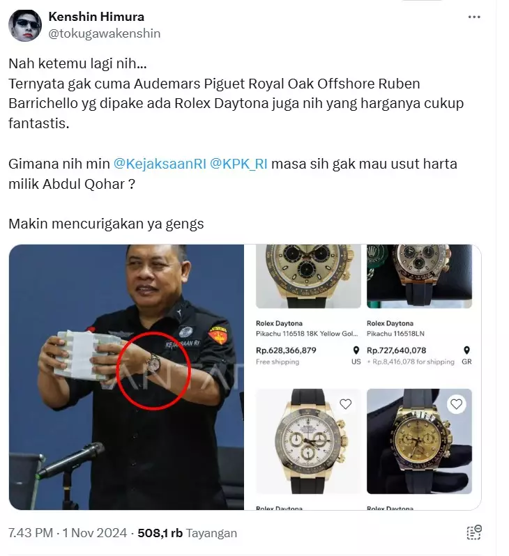 kekayaan dirdik jampidsus abdul qohar © 2024 X.com kekayaan dirdik jampidsus abdul qohar © 2024 X.com