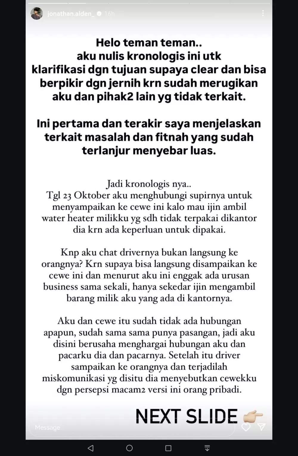 Jonathan Alden ungkap kronologinya sebenarnya © berbagai sumber