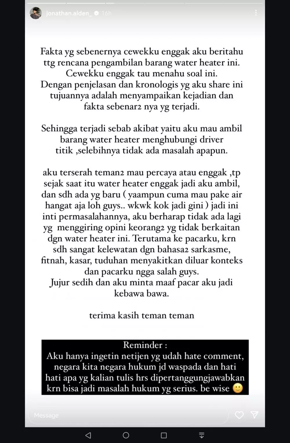 Jonathan Alden ungkap kronologinya sebenarnya © berbagai sumber