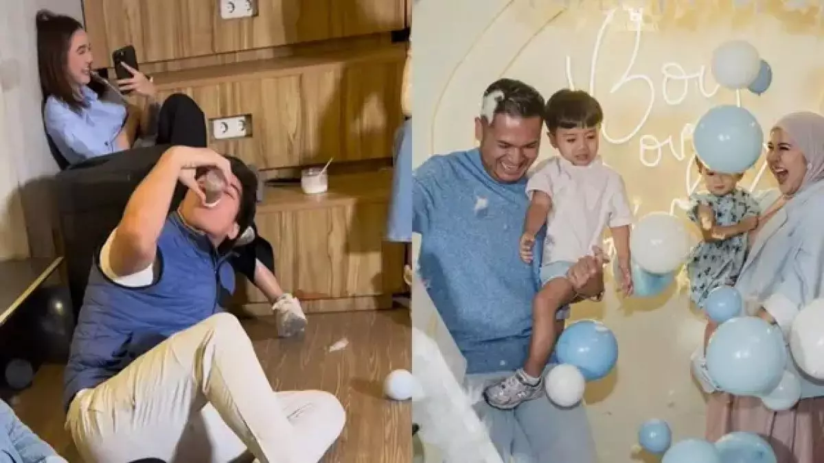 6 Momen Kesha Ratuliu rayakan gender reveal kehamilan ketiga, El Rumi nggak segan bertingkah kocak