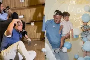 6 Momen Kesha Ratuliu rayakan gender reveal kehamilan ketiga, El Rumi nggak segan bertingkah kocak