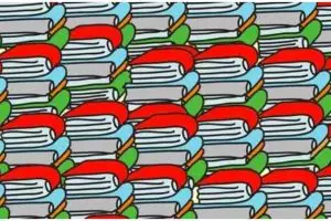 Ilusi optik, hanya 1% orang tercerdas dapat menemukan pensil tersembunyi di antara buku dalam 5 detik