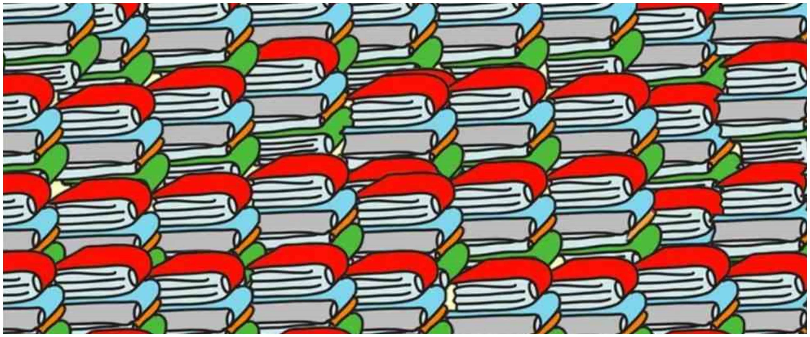 Ilusi optik, hanya 1% orang tercerdas dapat menemukan pensil tersembunyi di antara buku dalam 5 detik