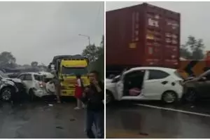 5 Fakta kecelakaan beruntun di Tol Cipularang KM 92, ada kendaraan sampai keluar jalur