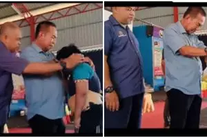 Momen haru murid yatim peluk guru saat perpisahan pensiun, kisah di baliknya sedih