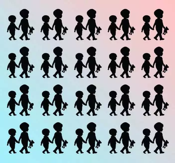 temukan siluet yang berbeda dalam 5 detik berbagai sumber