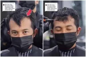 Perubahan pria rambut botak depan usai di styling hasilnya disebut bak beda orang, auto lebih muda
