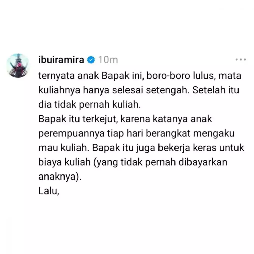 Momen sedih seorang ayah dibohongi putrinya yang kuliah berbagai sumber