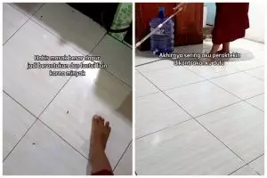Lantai licin usai masak besar di dapur? Begini trik mengepelnya agar auto kesat dan antibau amis