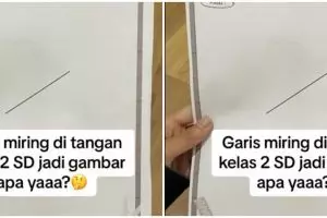 13 Potret hasil gambar anak kelas 2 SD dari satu garis miring ini imajinasinya di luar dugaan