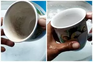 Tak asal pakai sabun cuci piring, ini trik membersihkan kerak teh membandel pada gelas