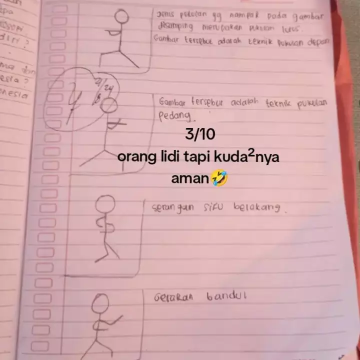 Potret siswa gambar gerakan silat TikTok/@tanpa_teks Potret siswa gambar gerakan silat TikTok/@tanpa_teks