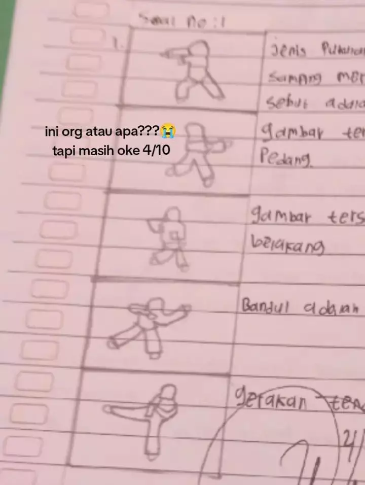 Potret siswa gambar gerakan silat TikTok/@tanpa_teks Potret siswa gambar gerakan silat TikTok/@tanpa_teks