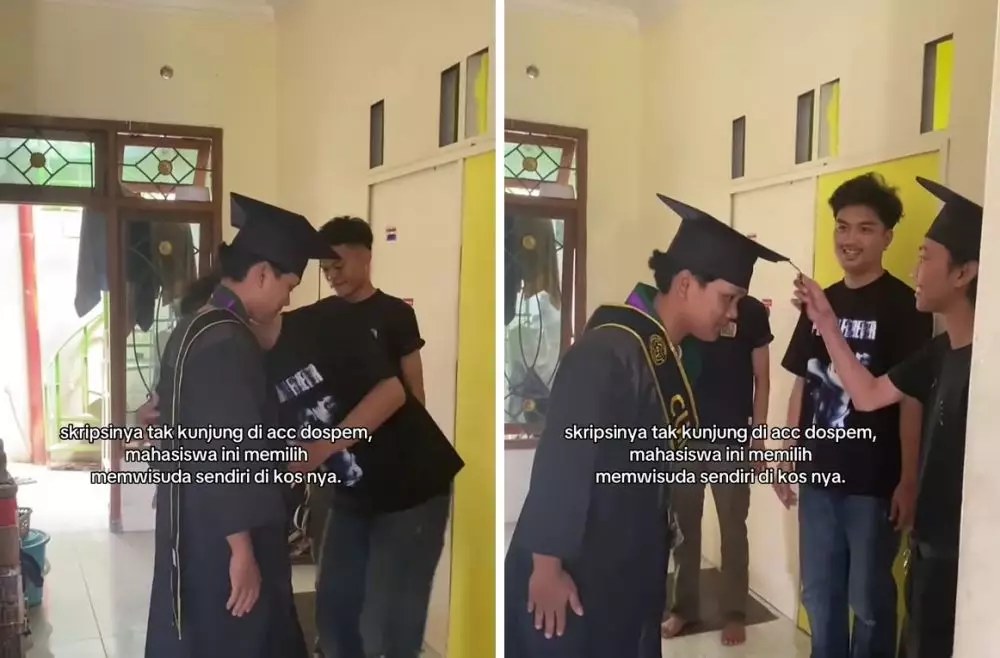 mahasiswa wisuda di kos karena dosen pensiun © 2024 TikTok mahasiswa wisuda di kos karena dosen pensiun © 2024 TikTok