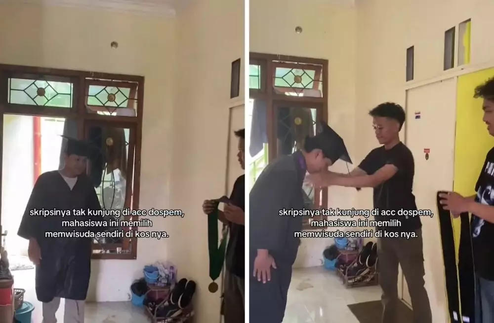 mahasiswa wisuda di kos karena dosen pensiun © 2024 TikTok mahasiswa wisuda di kos karena dosen pensiun © 2024 TikTok