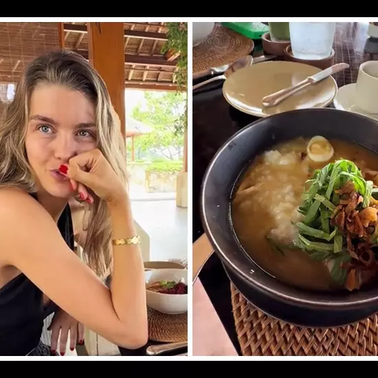 Luna Bijl ditulari virus melokal oleh Maarten Paes, cicipi bubur ayam lalu beri rating mengejutkan