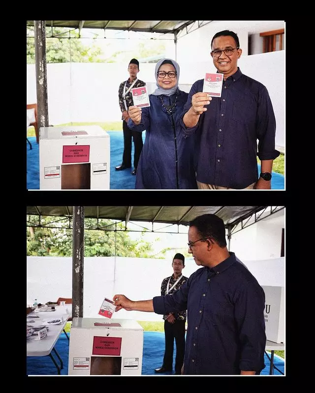 Momen politisi nyoblos Pilgub DKI © Instagram Momen politisi nyoblos Pilgub DKI © Instagram