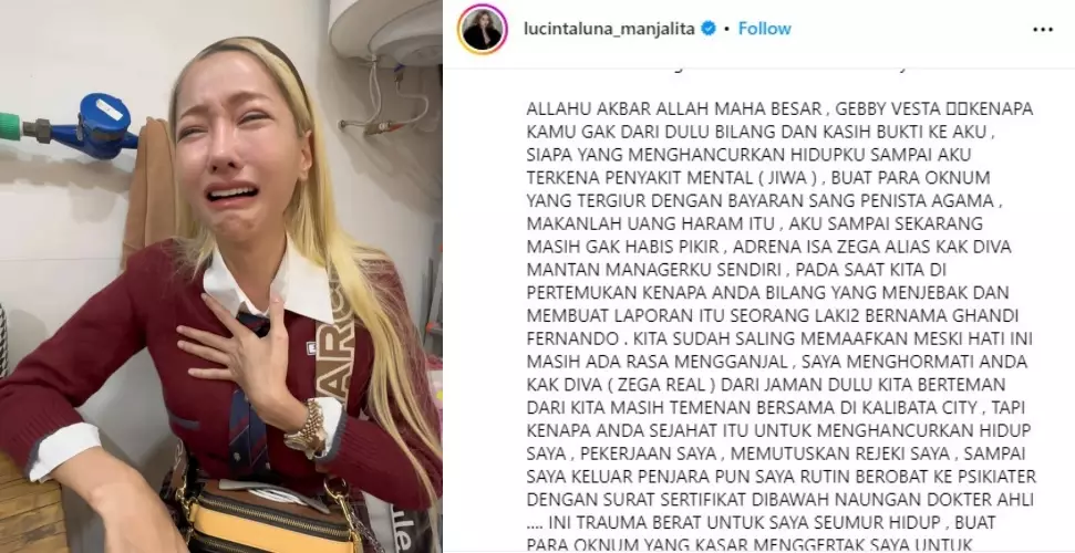 Lucinta Luna bongkar dalang masuk penjara © Instagram