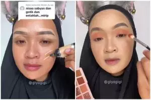 Cewek kulit sawo matang ini recreate makeup Nissa Sabyan, hasilnya malah disebut mirip Inara Rusli