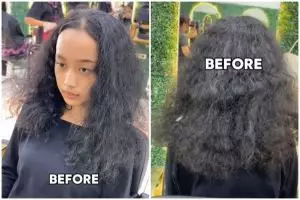 Perubahan cewek rambut keriting ngembang usai di-styling hasilnya bak beda orang, wajah auto fresh