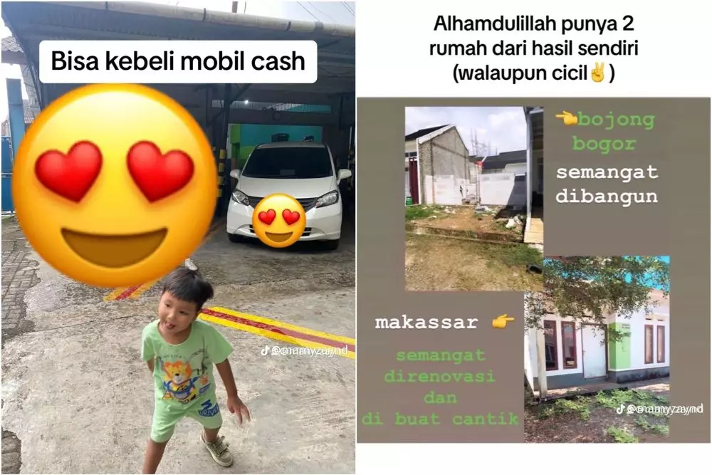ibu muda terapkan frugal living bisa punya 2 rumah © TikTok ibu muda terapkan frugal living bisa punya 2 rumah © TikTok