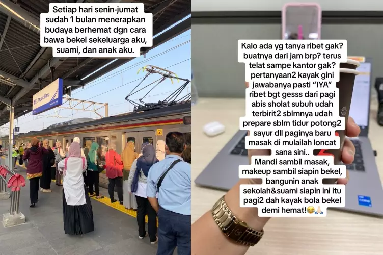 Ibu muda ketagihan frugal living © TikTok Ibu muda ketagihan frugal living © TikTok