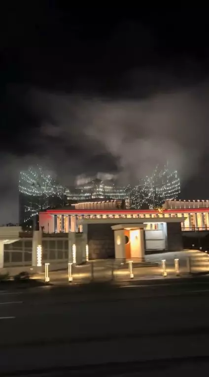 Istana Presiden di IKN malam hari usai hujan © TikTok Istana Presiden di IKN malam hari usai hujan © TikTok