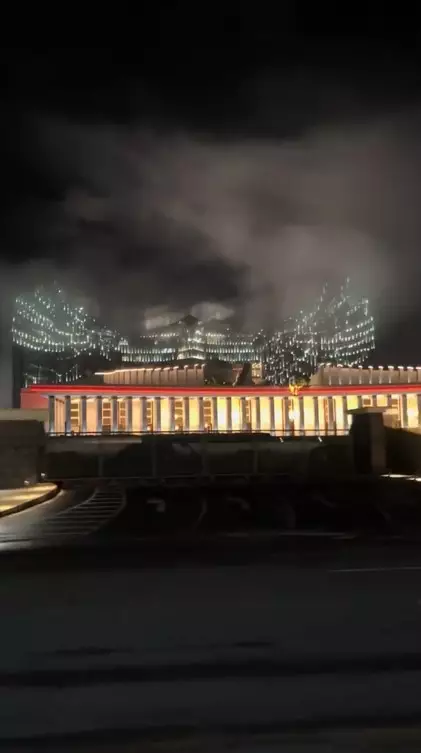 Istana Presiden di IKN malam hari usai hujan © TikTok Istana Presiden di IKN malam hari usai hujan © TikTok