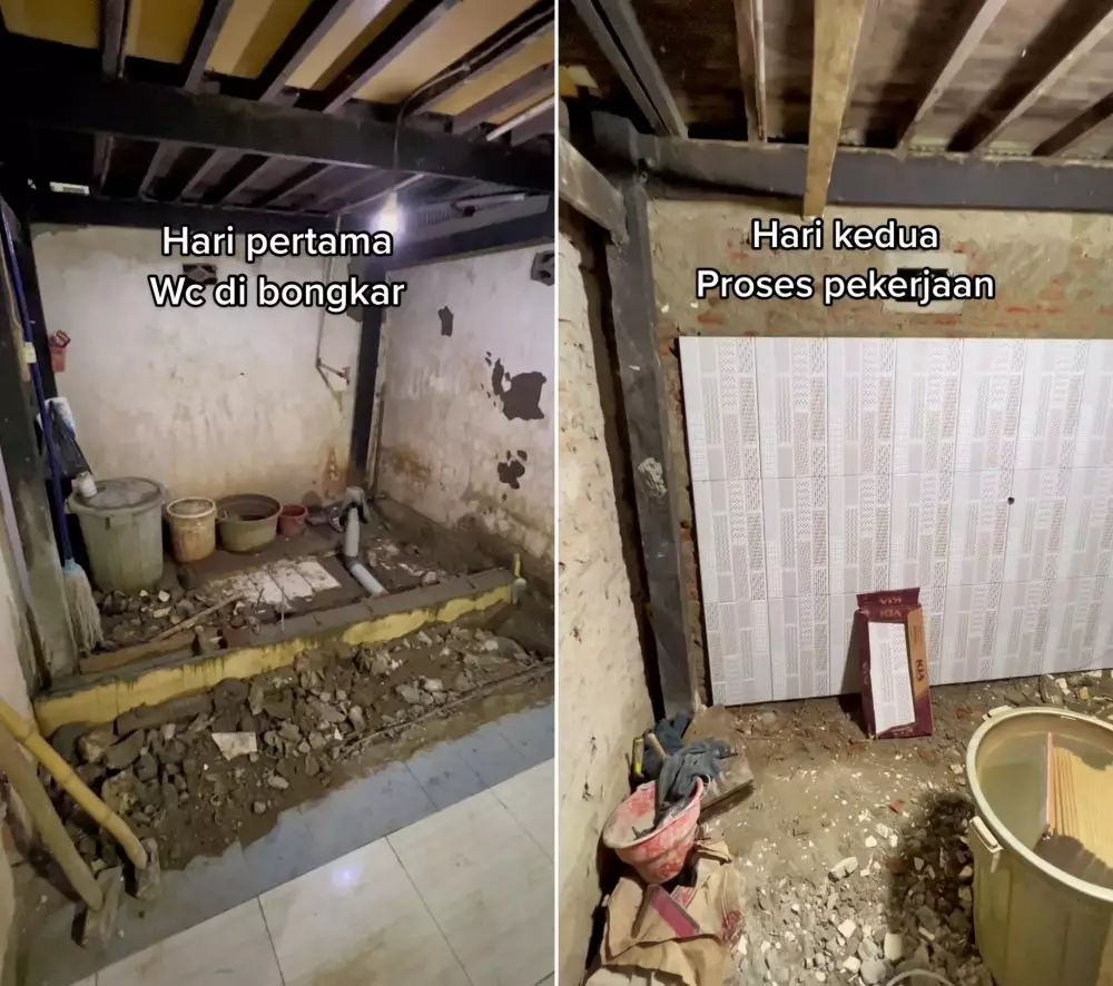 renovasi kamar mandi buluk © TikTok renovasi kamar mandi buluk © TikTok