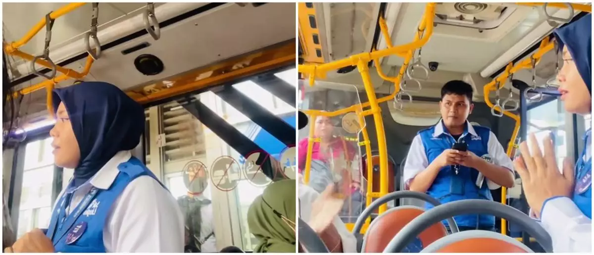 Sikap petugas perempuan tangani kakek-kakek nggak mau turun dari bus khusus wanita ini tuai sorotan