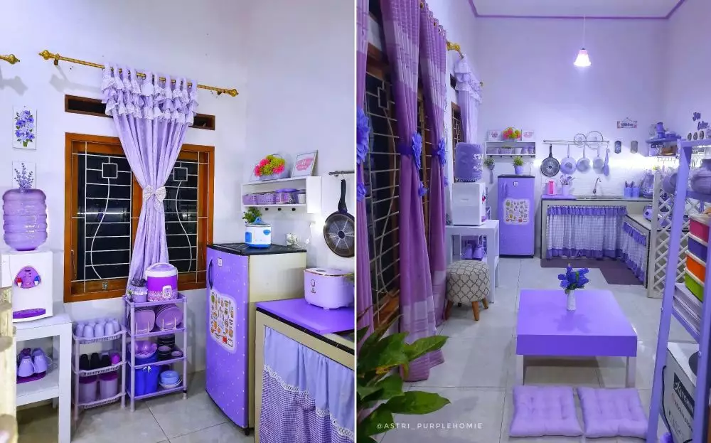 rumah serba ungu tengah sawah © Instagram rumah serba ungu tengah sawah © Instagram