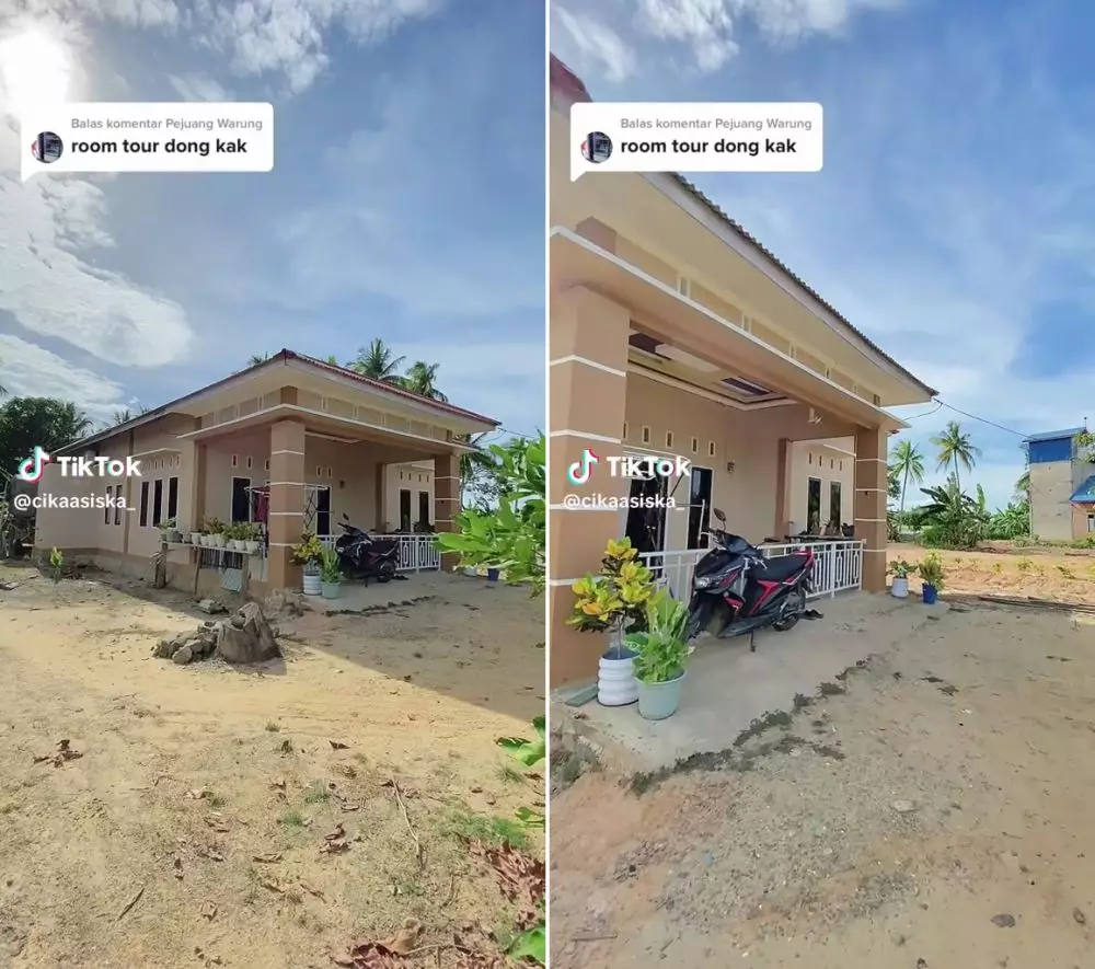 rumah kampung tanah gersang © TikTok