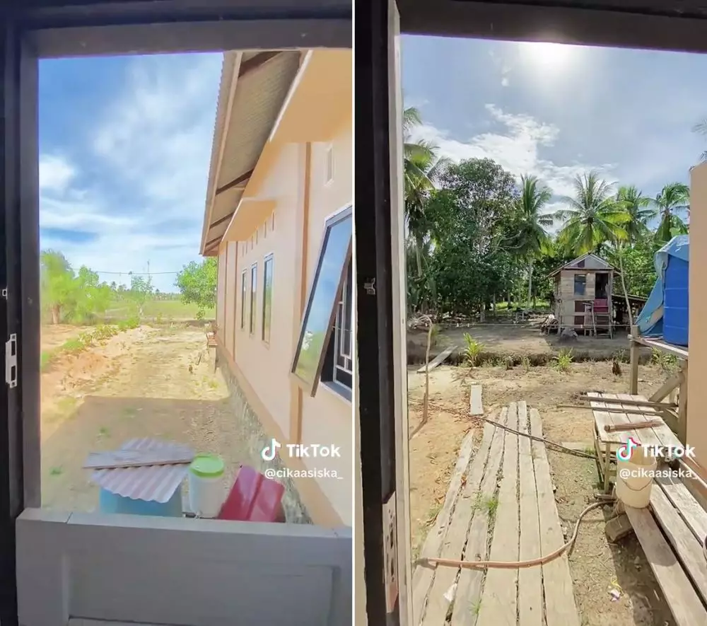 rumah kampung tanah gersang © TikTok