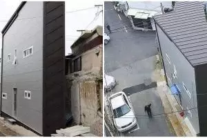 Dibangun di atas lahan yang sempit, 11 potret rumah desain super ramping ini dalamnya bikin melongo