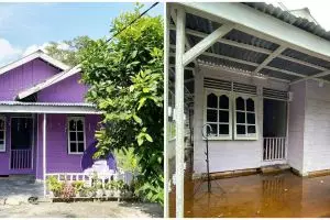 Letaknya di atas rawa, 13 potret rumah panggung serba ungu ini desain interiornya favorit emak-emak