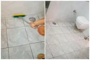 Cara membersihkan kerak di lantai kamar mandi cuma andalkan 1 bahan dapur, tanpa digosok sitrun