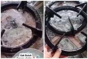 Cara ibu muda bersihkan kerak tungku kompor ini cuma dengan 3 bahan sederhana, tanpa direndam air