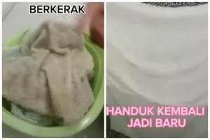 Tak pakai sabun atau sitrun, ini cara mencuci handuk bau apek dan noda hitam cuma tambah 1 bahan dapur